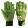 Damen Heavy Duty Green Synthetic Leder Palm Reflexion Artikel Schnalle Blume bedruckte Hausgarten Arbeit Handschuhe